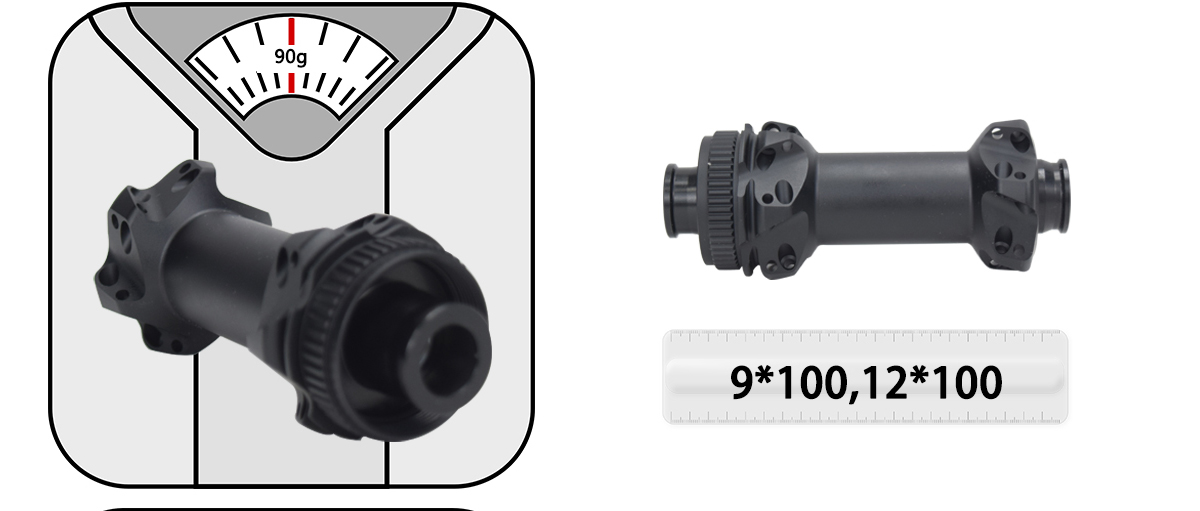 Road bicycle front hub 12*100mm