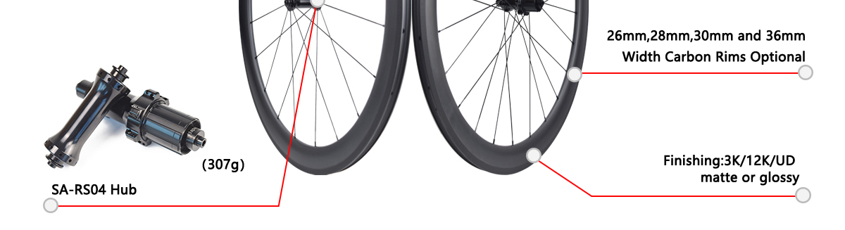 SA-RS04 carbon rim brake wheels