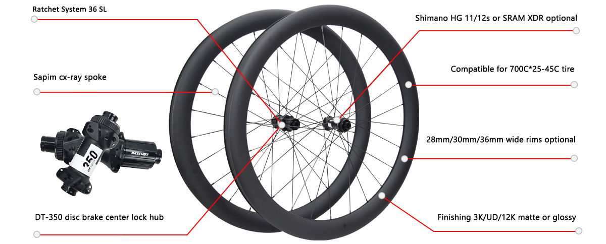 DT-350 road disc brake carbon wheels