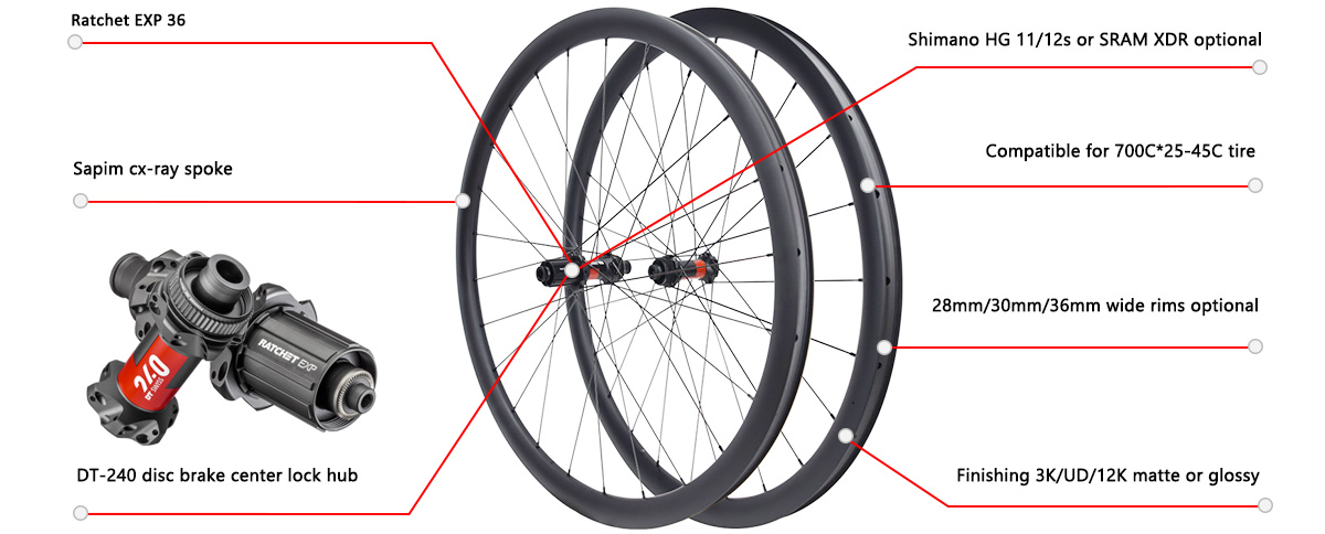 DT-240 road bike disc brake carbon wheels