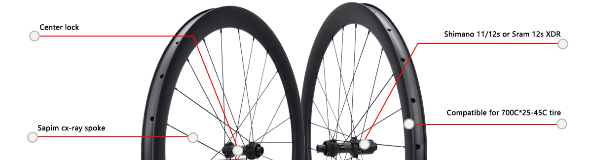 700C Carbon Wheelset DT180 Sapim CX-Ray 700C Carbon Wheelset DT180 Sapim CX-Ray